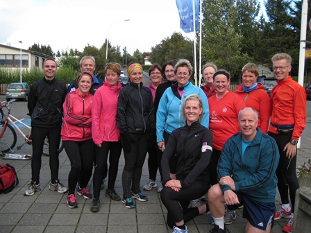 Við upphaf fyrstu æfingar hlaupahópsins Flandra í Borgarnesi 6. september 2012.