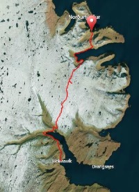 Leiðin sem farin var í Hamingjuhlaupinu 2013.