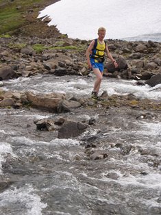 Á heiðarvaði í Hrútá inn af Fáskrúðsfirði þar sem komið er niður af Stuðlaheiði. Þarna er allt sem hugur fjallvegahlauparans girnist. (Ljósm. Sævar Skaptason).
