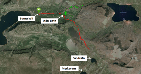 Hlaupið mitt í dag, svo langt sem það náði.