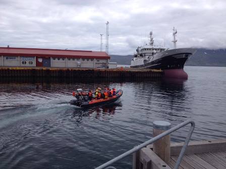 Lagt af stað frá Neskaupstað. (Af Facebooksíðu Felix Bergssonar).