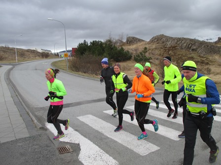 Unnið fyrir mat sínum í norðanáttinni.